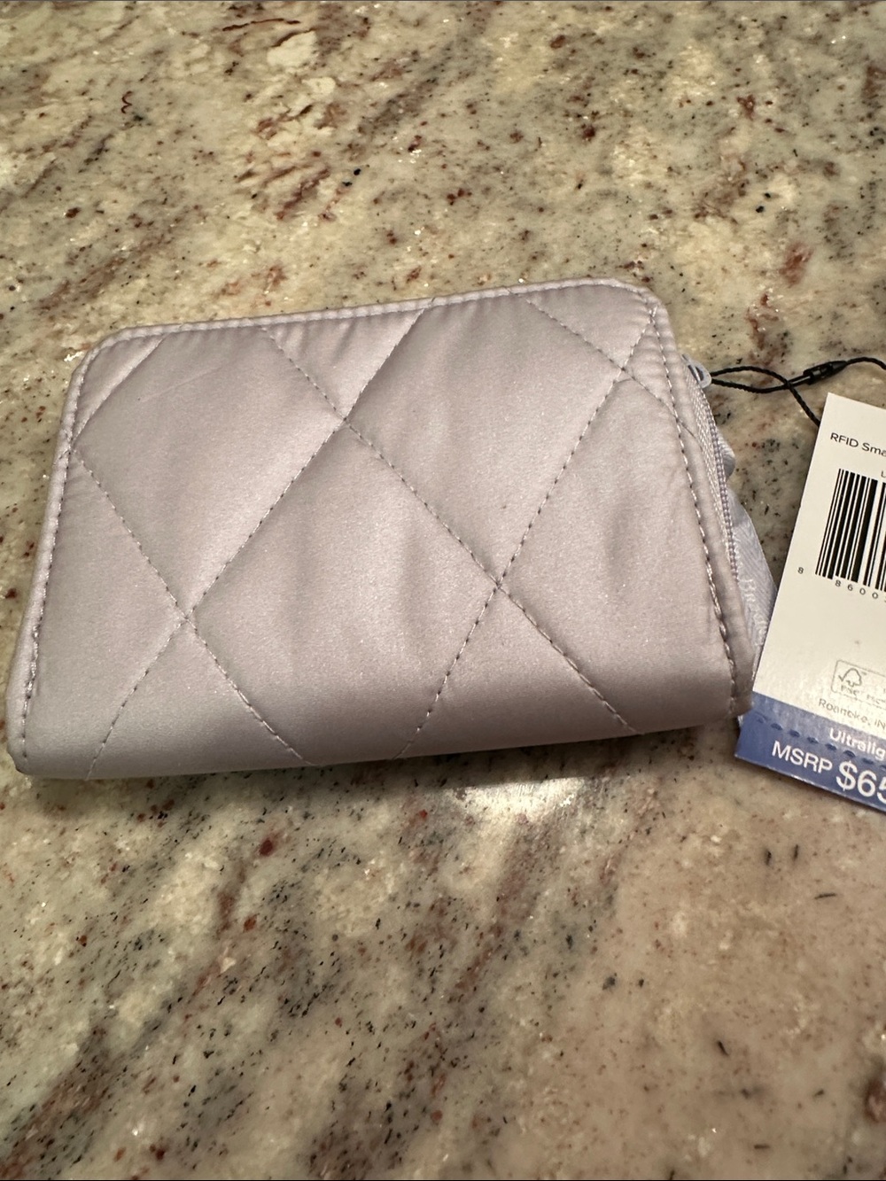 Vera Bradley Quilted Compact Wallet - Light Silver